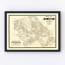 Vintage Map of Hill County, Texas 1886