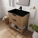 30 Inch Bathroom Vanity Plywood With 2 Drawers (BMO-BL9075BK)