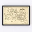 Vintage Map of Kerr County, Texas 1879