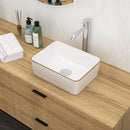 Modern European Style Ceramic Rectangular Vessel Bathroom Sink by HouseOfZazla