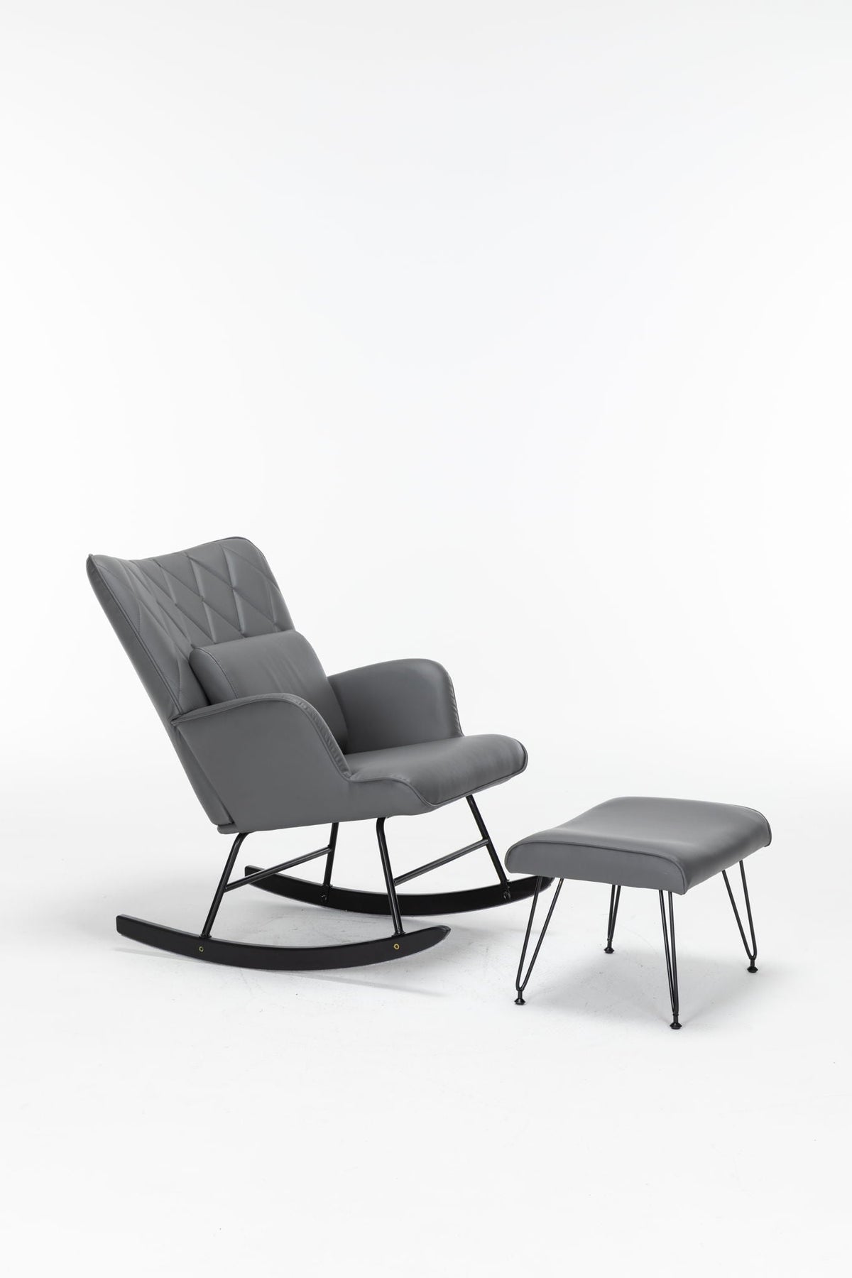 Rocking Accent Chair With Lumbar Pillow And Ottoman, photo 2 of 10