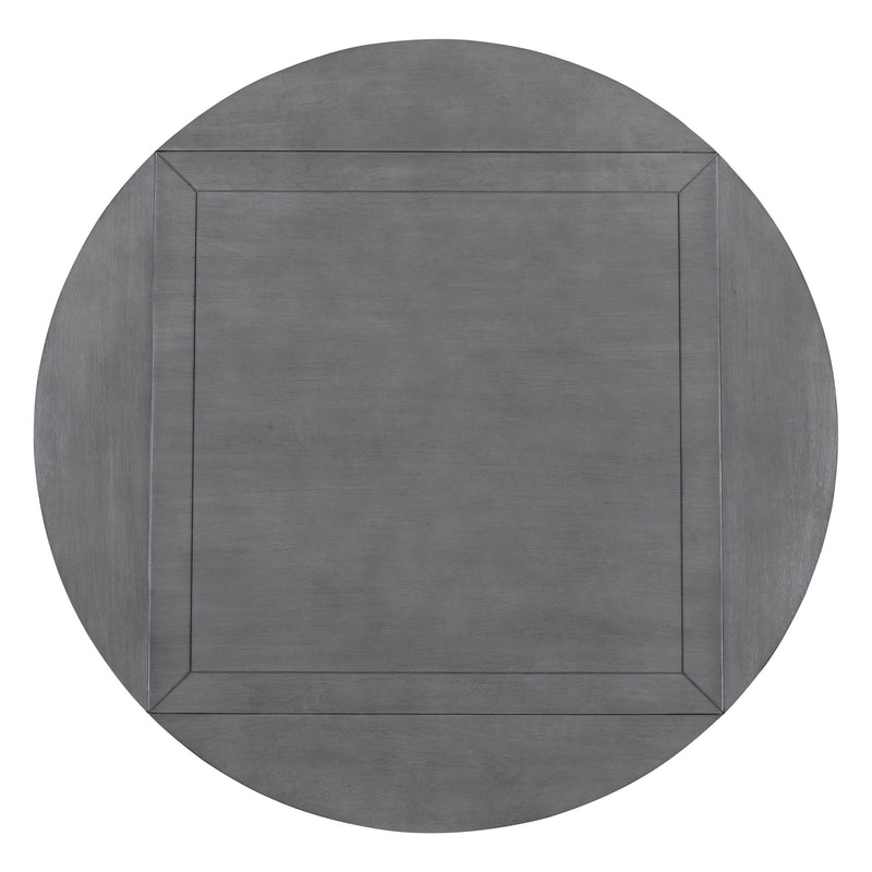 5-Piece Counter Height Dining Table Set in 2 Table Sizes with 4 Folding Leaves and 4 Upholstered Chairs for Dining Room (Gray+Beige Cushion)