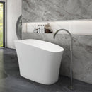 51-Inch Freestanding Solid Surface Deep Soaking Bathroom Bathtub with Seat