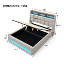 Platform Bed With Hydraulic Storage, LED Lighting & Charging Station by HouseOfZazla