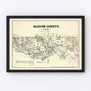 Vintage Map of Marion County, Texas 1879
