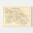 Vintage Map of Montgomery County, Texas 1880