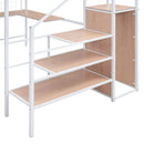 Loft Bed With Desk And Grid, Stylish Frame With Lateral Storage Ladder And Wardrobe by HouseOfZazla