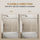 Aluminum Frame Double Double Soft Close Shower Door, Tempered Glass And Dual Stainless Steel Handles
