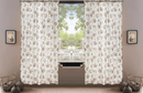 DaDa Bedding Set of 2-Pieces Hint of Mint Dainty Floral Pink Roses Cottage Sheer Window Panel Curtains (JHW3036)