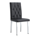 4-piece dining chair set, modern style kitchen soft cushion high backrest, with embedded buttons, metal leg office chair, suitable for restaurants, offices, and restaurants.
