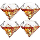 Diamond Whiskey and Wine Decanter, 750ml With 4 Diamond Glasses