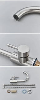 GobekUsa 304 Stainless Steel Rotating Bathroom Sink Faucet