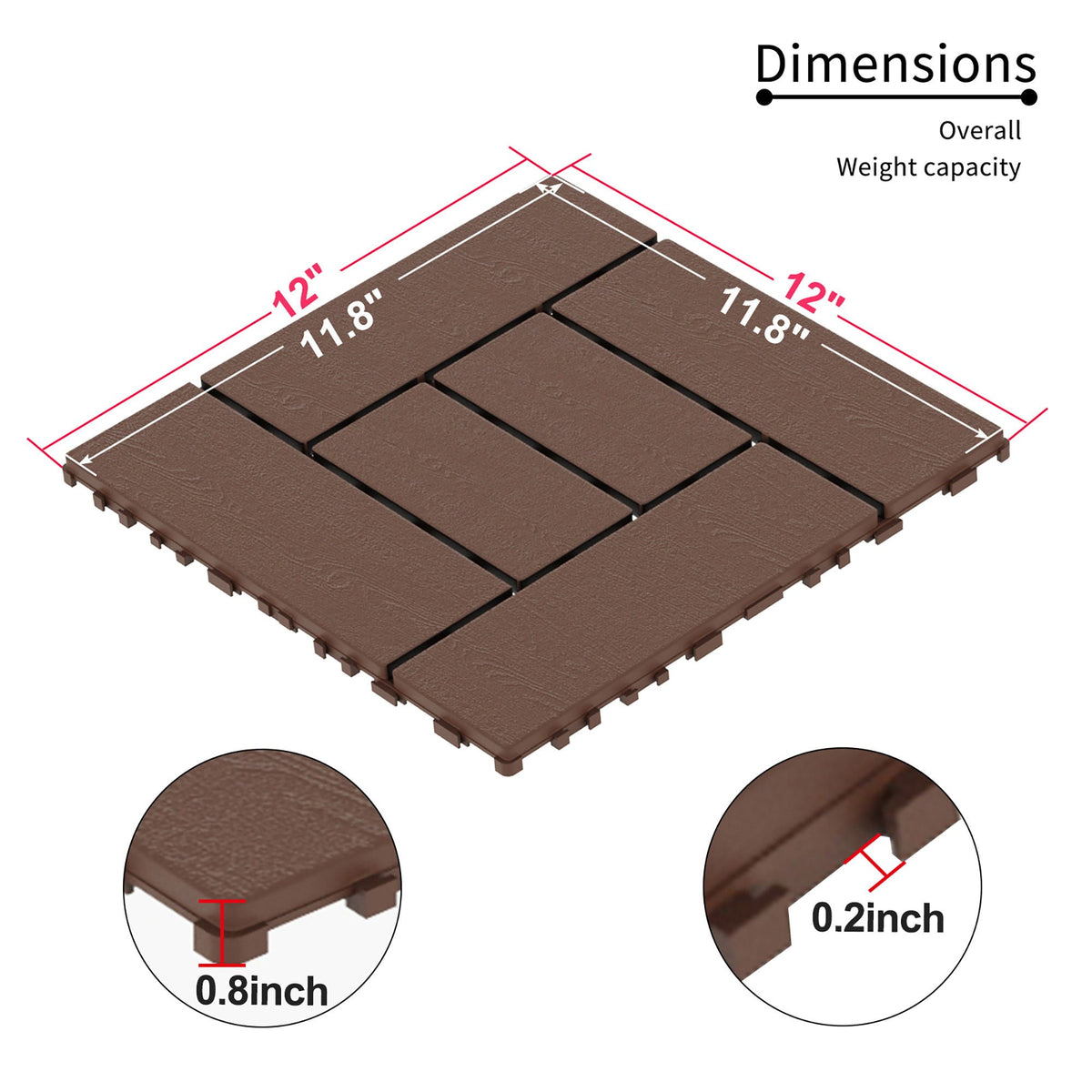 Patio Diy Module Interlocking Decking Tiles Floor, Outdoor And Indoor, Easy And Quick Installation, photo 5 of 12