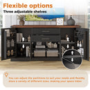63" Farmhouse Barn Door Storage Cabinet with 2 Drawers