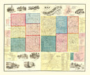 Vintage Map of Champaign County, Ohio 1858