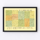 Vintage Map of Champaign County, Ohio 1894