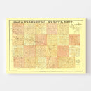 Vintage Map of Coshocton County, Ohio 1850