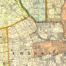 Vintage Map of Franklin County, Ohio 1895