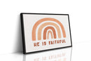 He Is Faithful Boho Rainbow