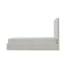 Canter Tall Headboard Upholstered Bed in Pearl White Chenille, Queen Size by HouseOfZazla
