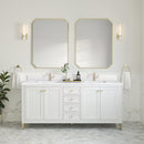 James Martin Chicago 72" Double Bathroom Vanity, Glossy White