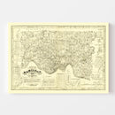 Vintage Map of Hamilton County, Ohio 1847