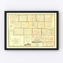 Vintage Map of Holmes County, Ohio 1861