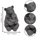 12'' Antique Bronze Mother And Cub Bear Statue