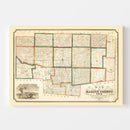 Vintage Map of Marion County, Ohio 1852