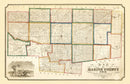 Vintage Map of Marion County, Ohio 1852