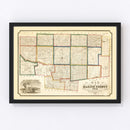 Vintage Map of Marion County, Ohio 1852