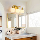 Irvine Gold Modern Frosted Glass 3-Light Vanity Light
