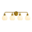 Irvine Gold Modern Frosted Glass 4-Light Vanity Light