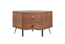 Fan Shape Reclaimed Wood Corner Media Table For Living Room Wise Use Your Space - Natural by HouseOfZazla