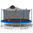 14Ft Trampoline For Adults & Kids With Basketball Hoop, Outdoor Trampolines With Ladder And Safety Enclosure Net For Kids And Adults - Blue by HouseOfZazla