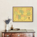 Vintage Map of Monroe County, Ohio 1869