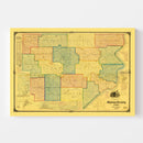 Vintage Map of Monroe County, Ohio 1869