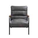 Nignu - Top Grain Leather Matt Iron Accent Chair - Gray by Unique Piece Furniture