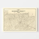 Vintage Map of Sandusky County, Ohio 1891