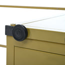 7-Piece Multi-Functional Modern Counter Height Dining Bar Table Set with Open Shelves and 6 Upholstered Stools for Dining Room, Bar and Cafe (White and Blue)