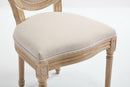 French Country Dining Chairs Set of 2 with Upholstered Round Back