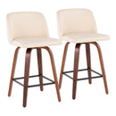 Toriano - Mid Century Modern Fixed Height Counter Stool & Square Footrest (Set of 2) by Unique Piece Furniture