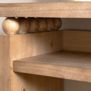 Modern Rustic Console Table, Wood Entryway Table With Shelf & Decorative Bead Detail - Natural by HouseOfZazla