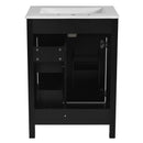 Elegant Bathroom Vanity With Ceramic Sink, Soft Close Doors And Drawers, Double Storage Racks by HouseOfZazla