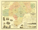 Vintage Map of Clark County, Indiana 1875