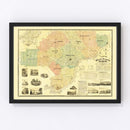 Vintage Map of Clark County, Indiana 1875