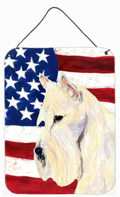 USA American Flag with Scottish Terrier Wall or Door Hanging Prints