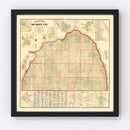 Vintage Map of Huron County, Michigan 1875