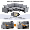 Power Recliner Sectional Sofa Home Theater Reclining Sofa With Two USB Ports, Two Storage Drawers For Living Room by HouseOfZazla