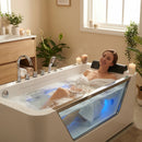 67" Whirlpool Bathtub with Hydrotherapy Jets and Glass Panel by HouseOfZazla